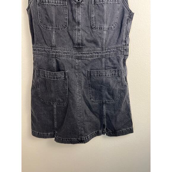 Madewell Women's Denim Cap-Sleeve Mini Dress in Tarrybrook Wash Black Size 12 - Picture 8 of 12